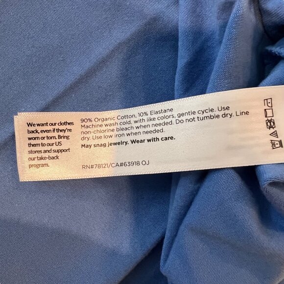 Eileen Fisher Tshirt Dress M Sky Blue Organic Cotton Jersey Mini Size Medium - Picture 8 of 9